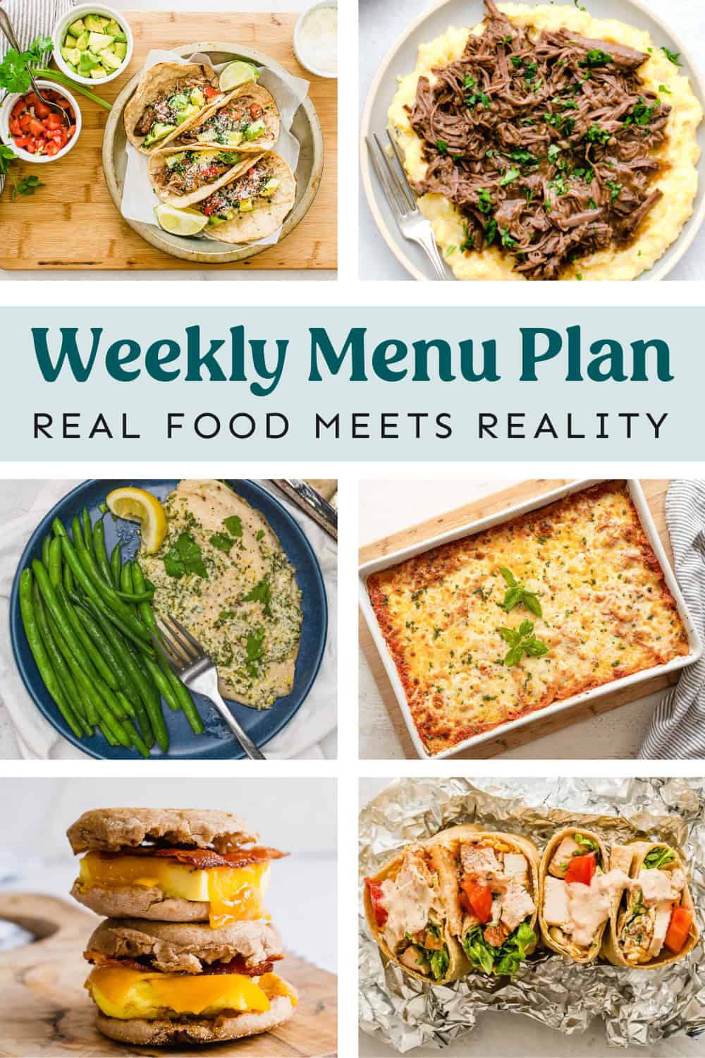 Collage of meals on meal plan.