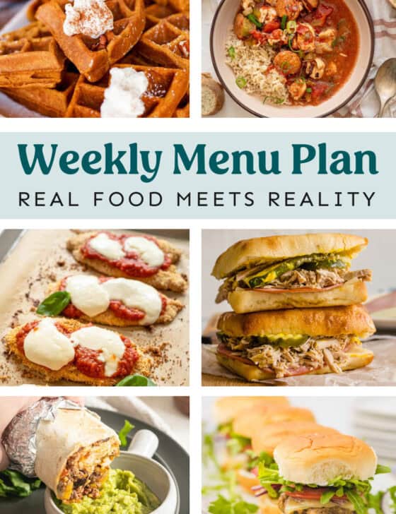 Collage of recipes from the meal plan.