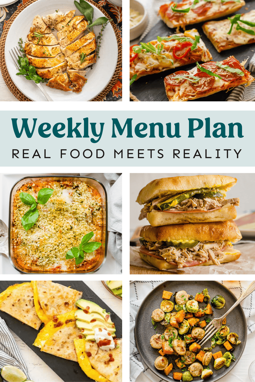 Collage of meal plan photos.