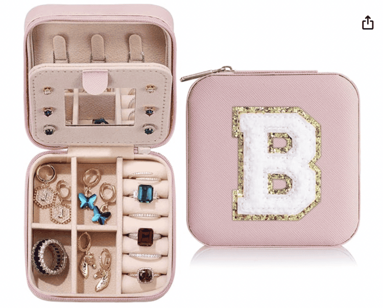 Travel Jewlrey Case with Initial.