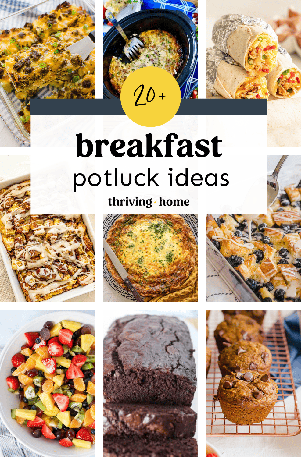 Dishes and recipes as breakfast potluck ideas.