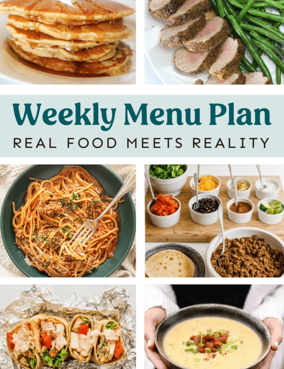 Collage of meal plan images.