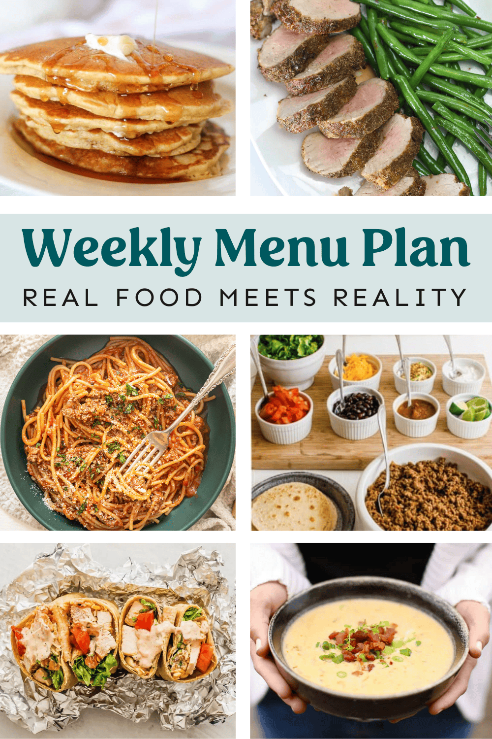 Collage of meal plan images.