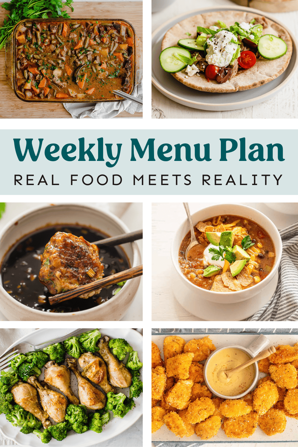 Collage of recipes from the meal plan.