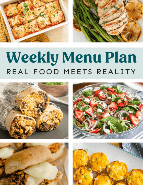 Collage of recipes from the meal plan.