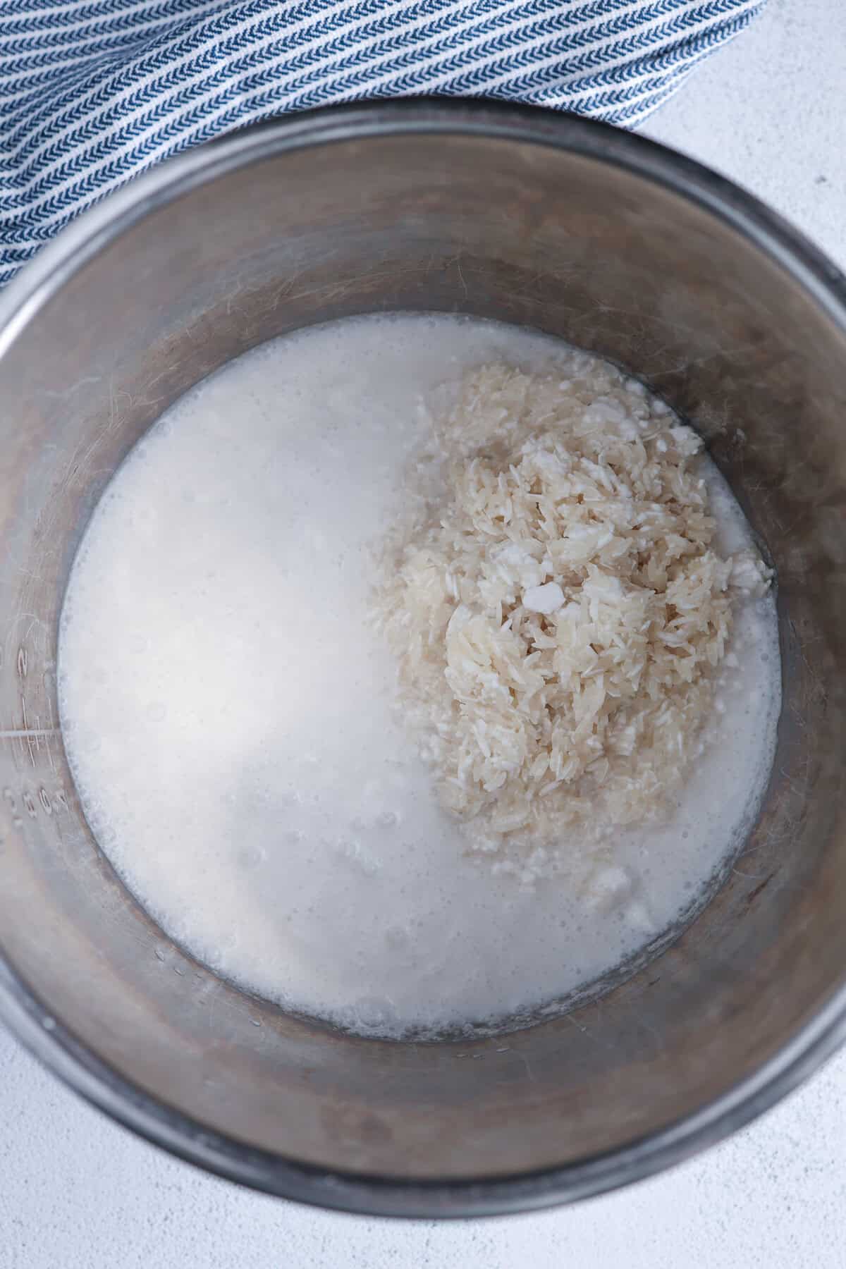 Ingredients for Coconut Rice going into the Instant Pot. 