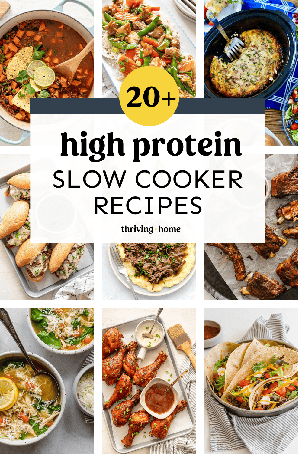 various slow cooker recipes that are high in protein.