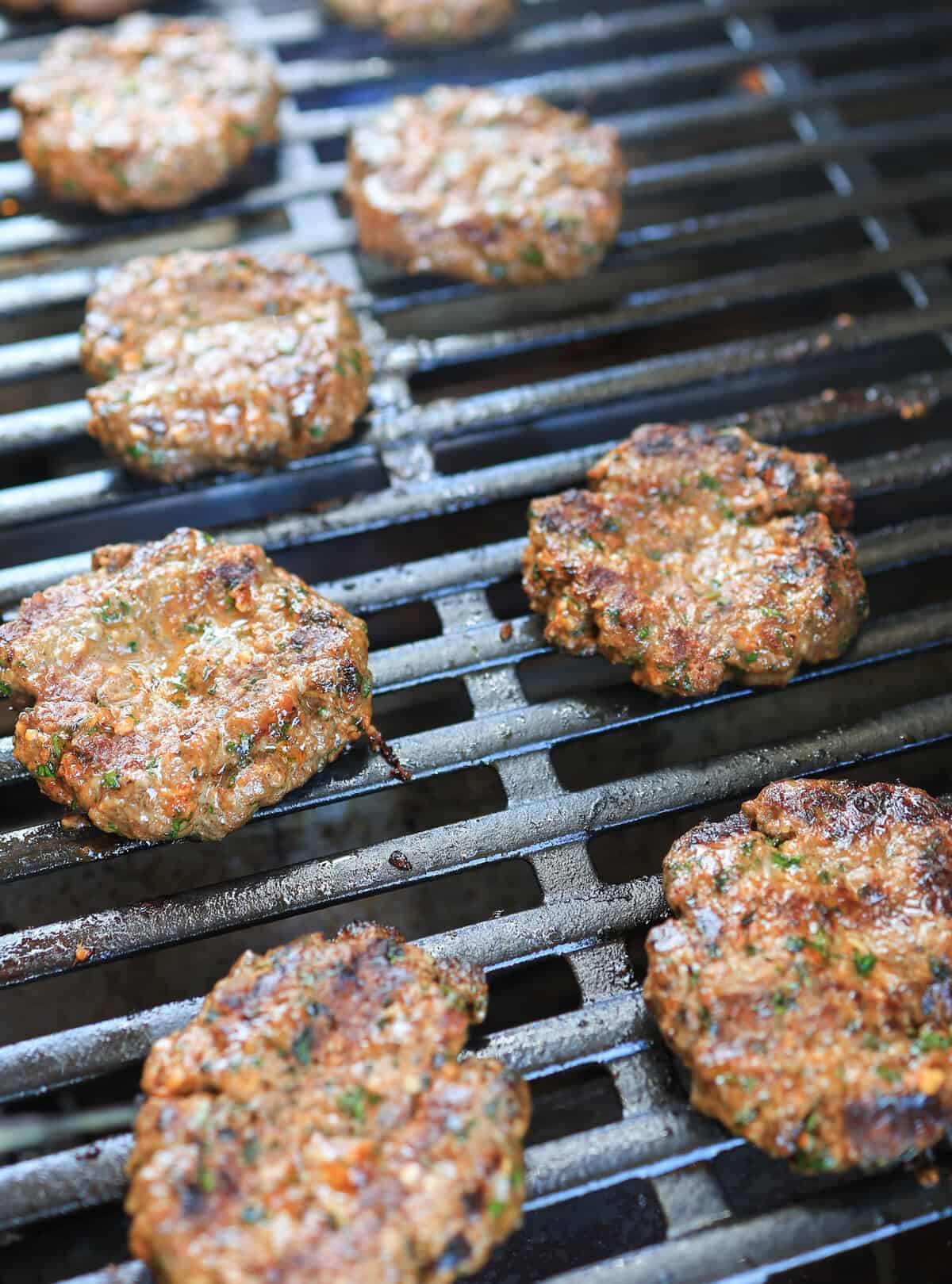 sliders on a grill.