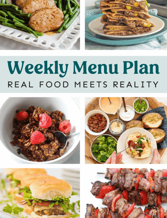 Collage of recipes on the meal plan.