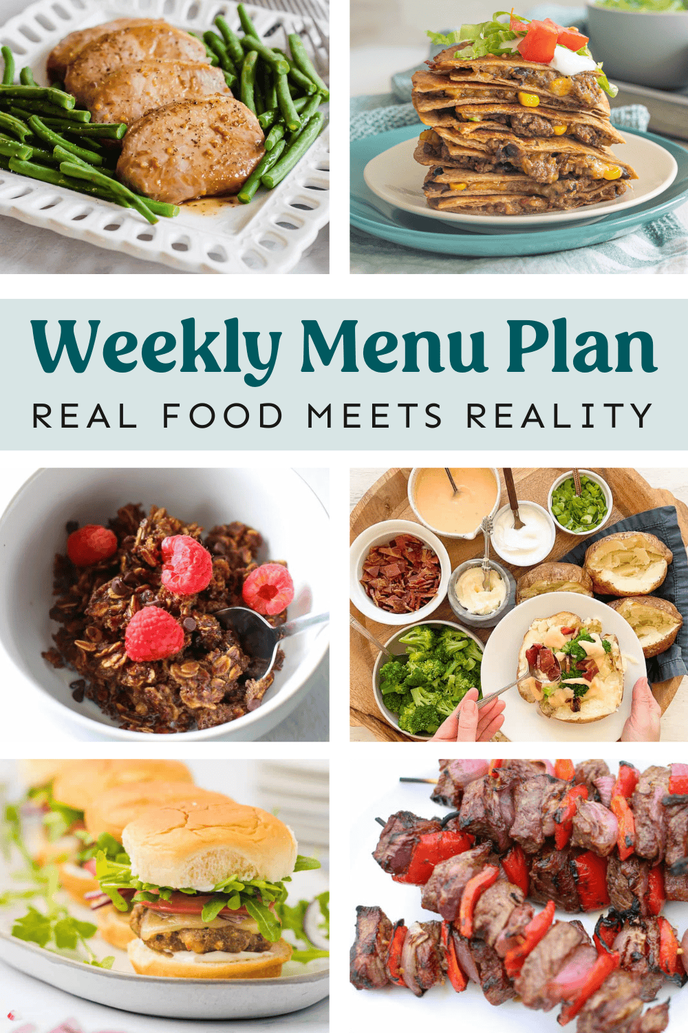 Collage of recipes on the meal plan.
