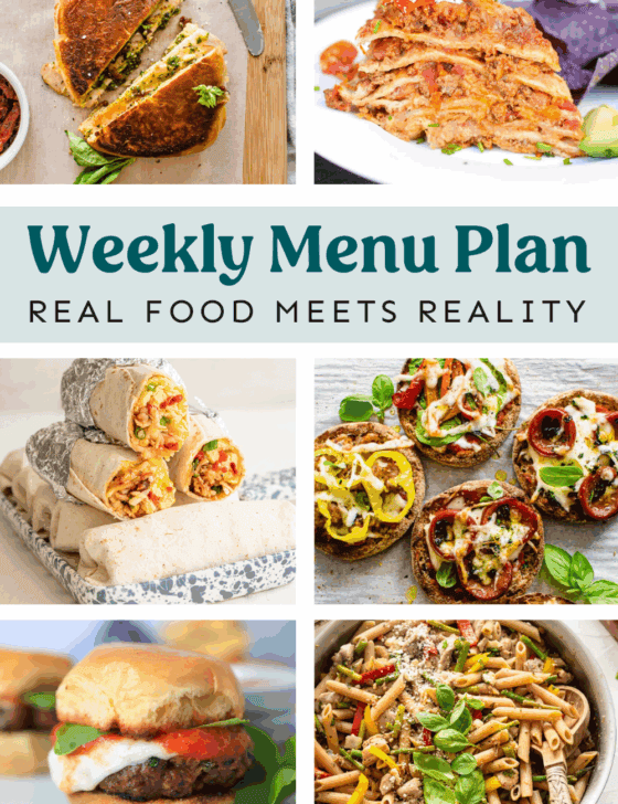 Collage of meals from the weekly plan.
