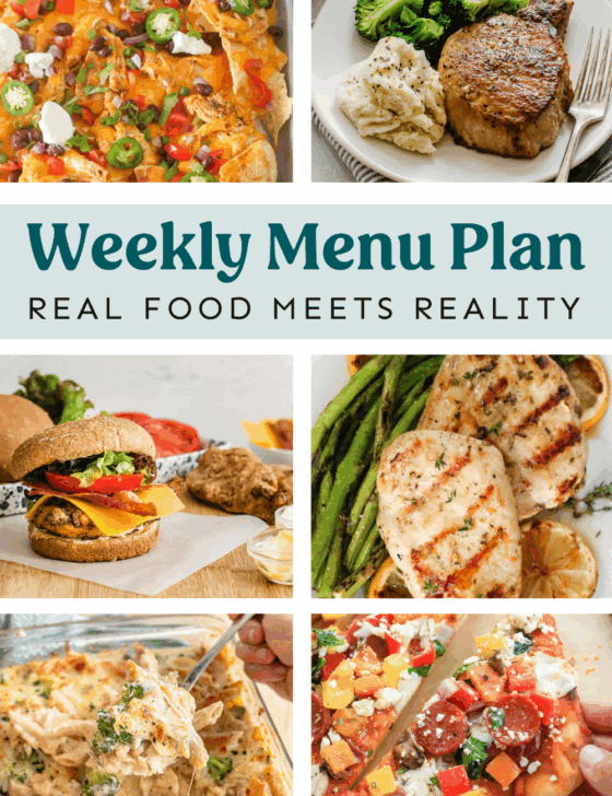 Collage of meal plan images.