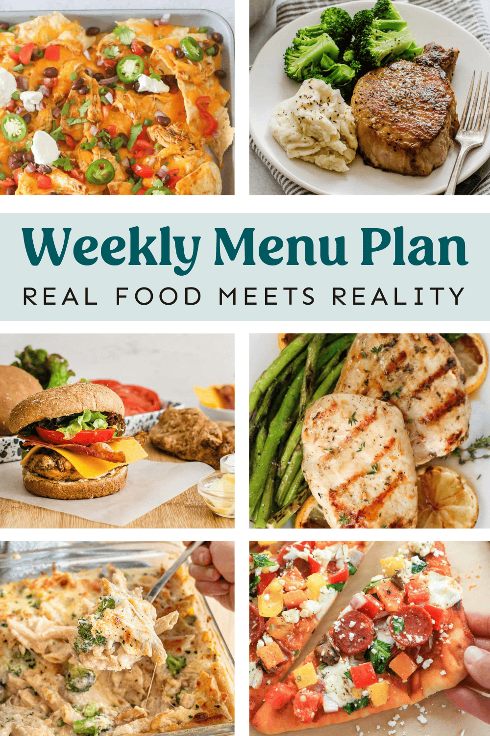 Collage of meal plan images.