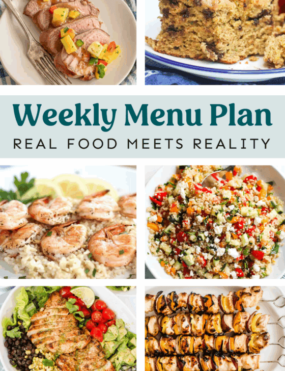 Collage of meals from the weekly plan.