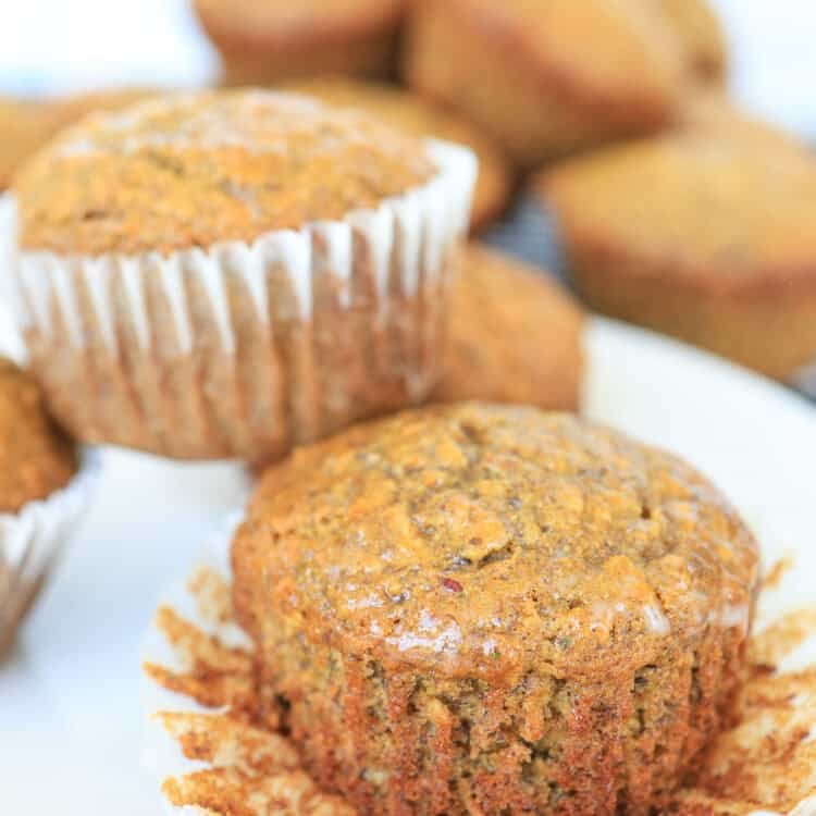 A plate with muffins on it.