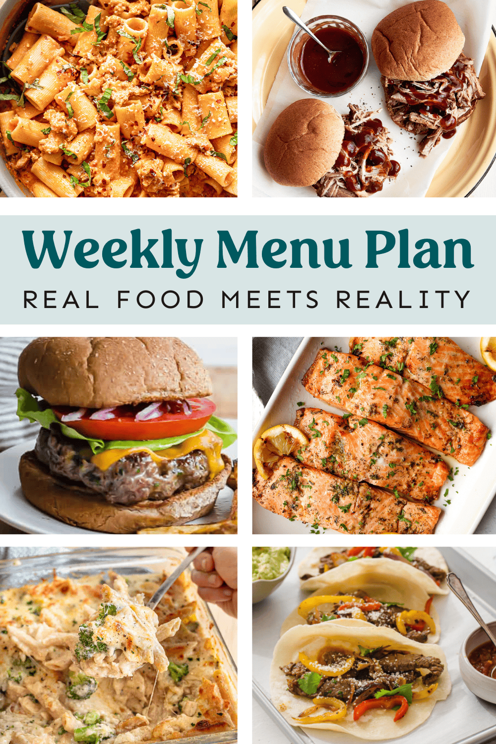 Collage of meals from the menu plan.