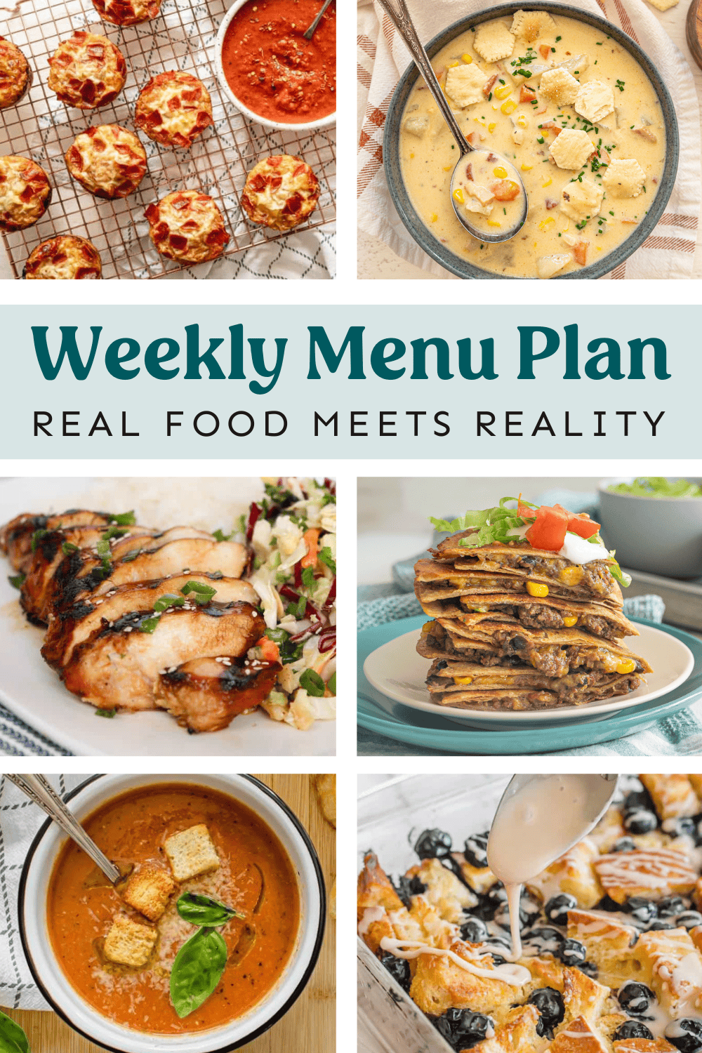 Collage of meals from the menu plan.