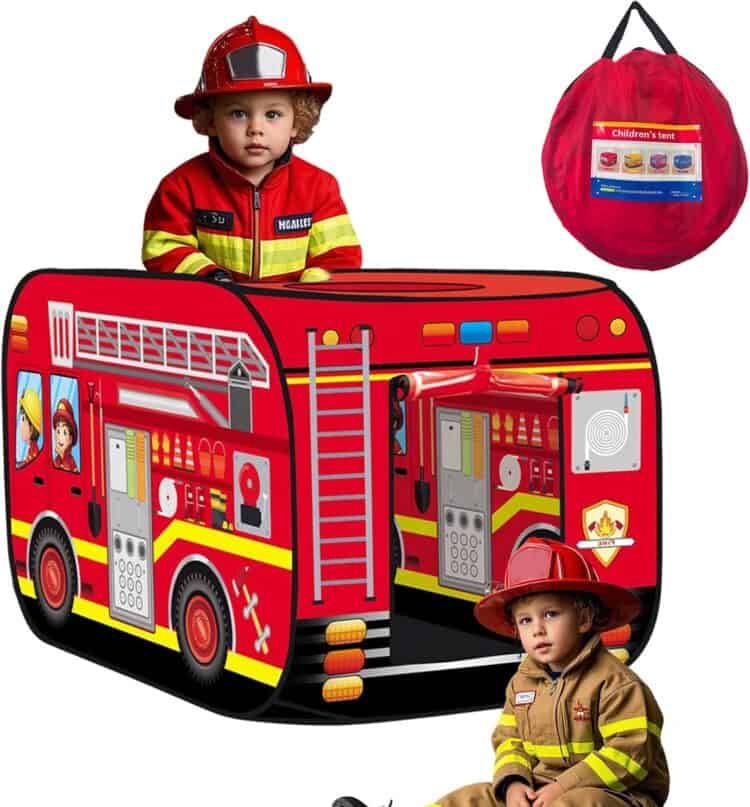 pop up firehouse tent for boy gift.