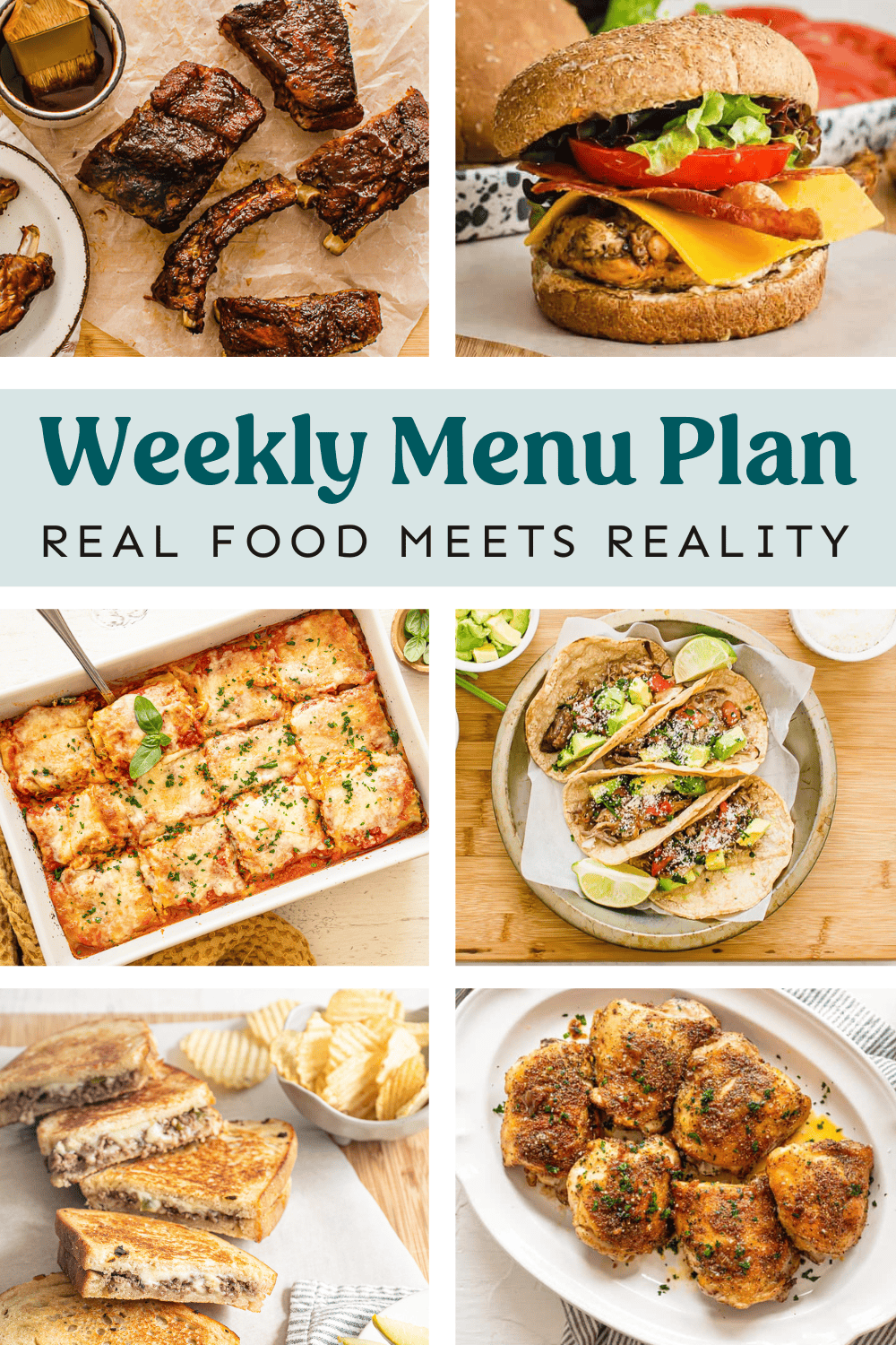 Collage of meals from the menu plan.
