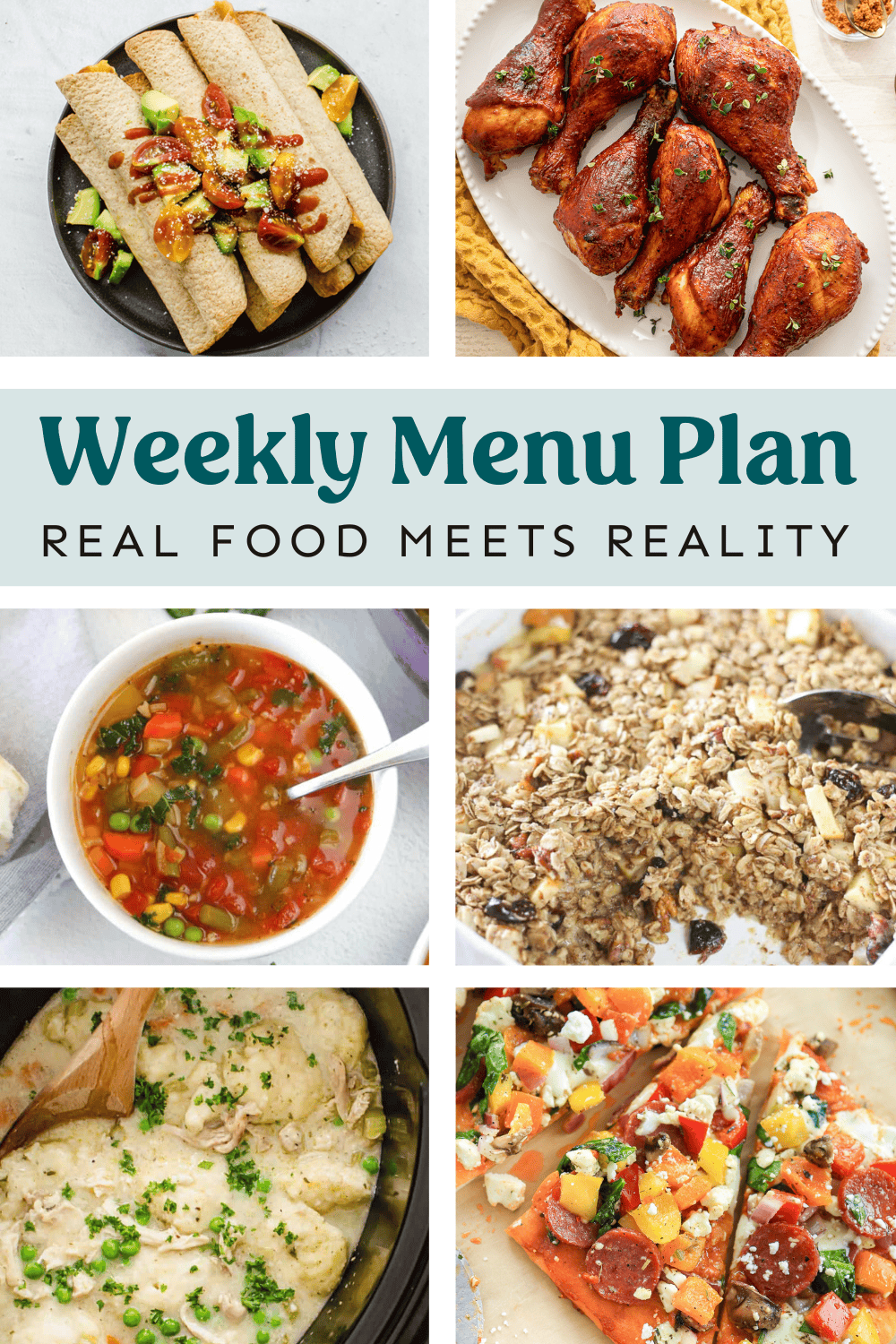 Collage of meals from the menu plan.