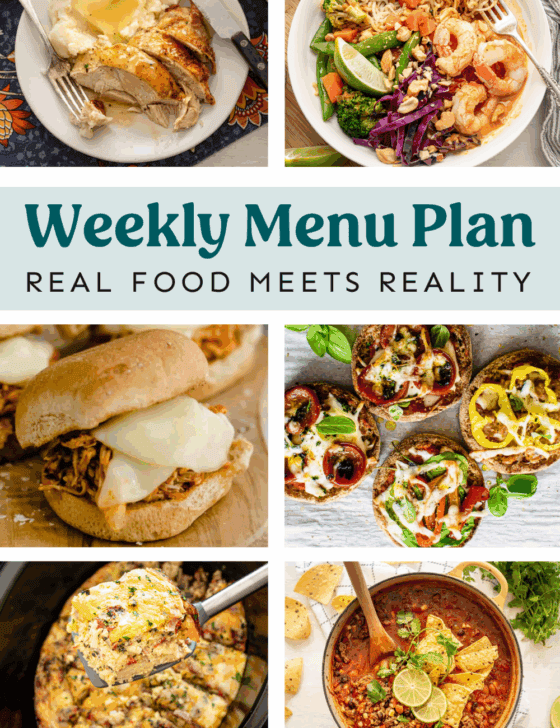 Collage of meals from menu plan.