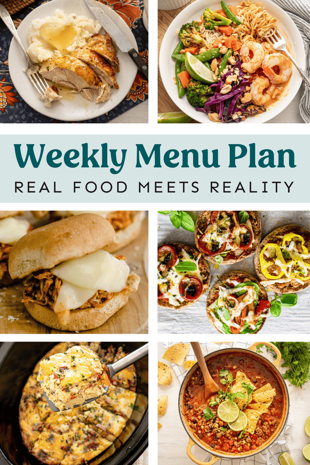 Collage of meals from menu plan.