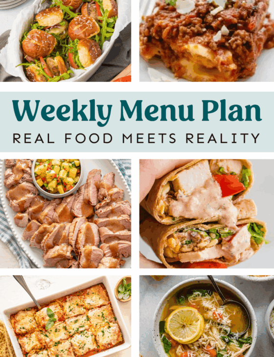 Collage of meals from the weekly plan.