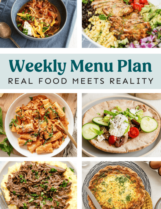 Collage of recipes from the meal plan.