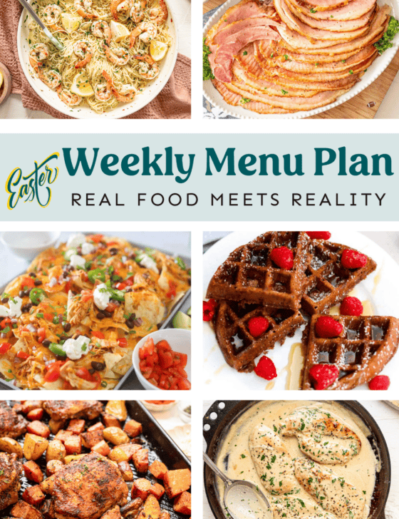Collage of meals on the weekly meal plan.