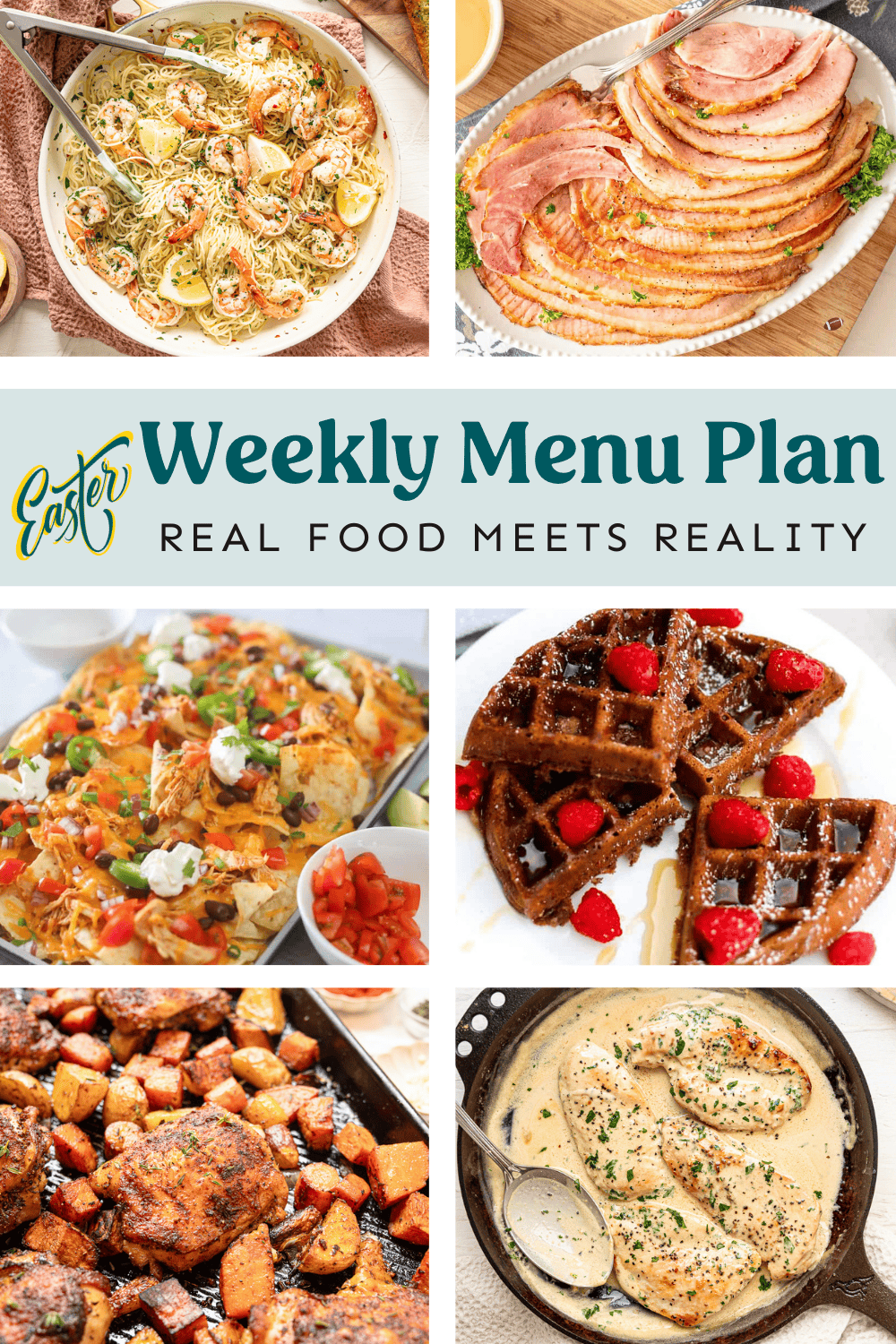 Collage of meals on the weekly meal plan.