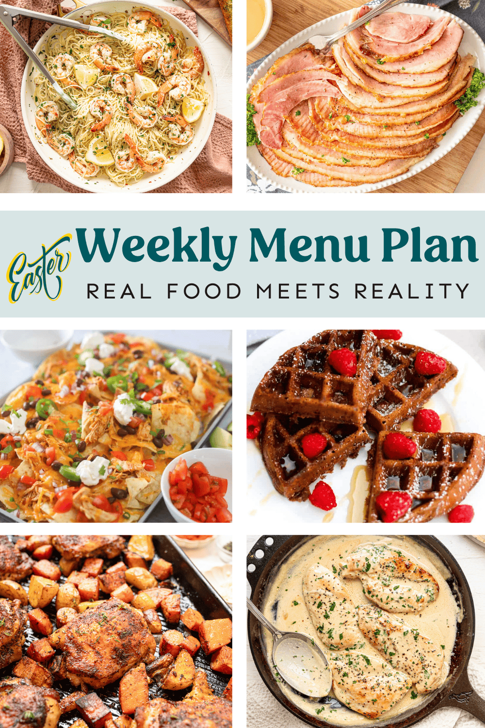 Collage of dishes from meal plan.