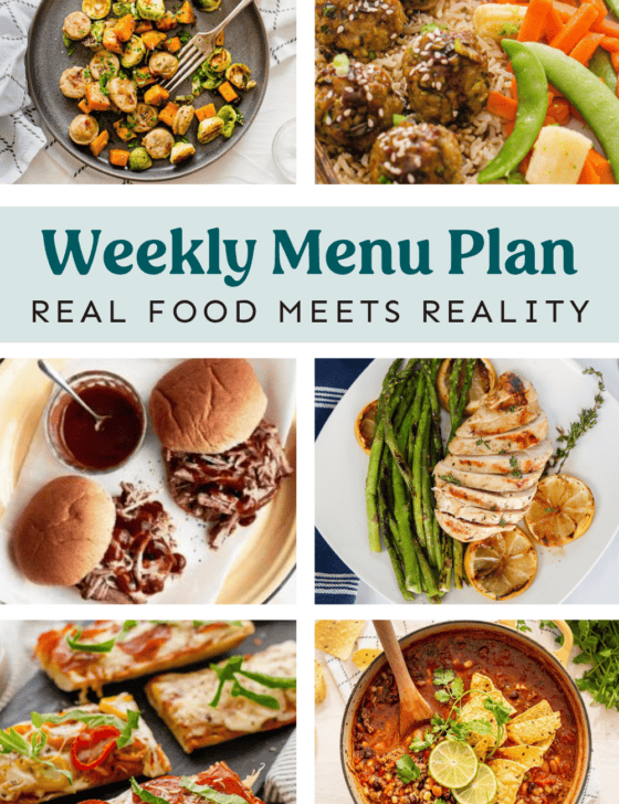 Collage of meals from weekly plan.