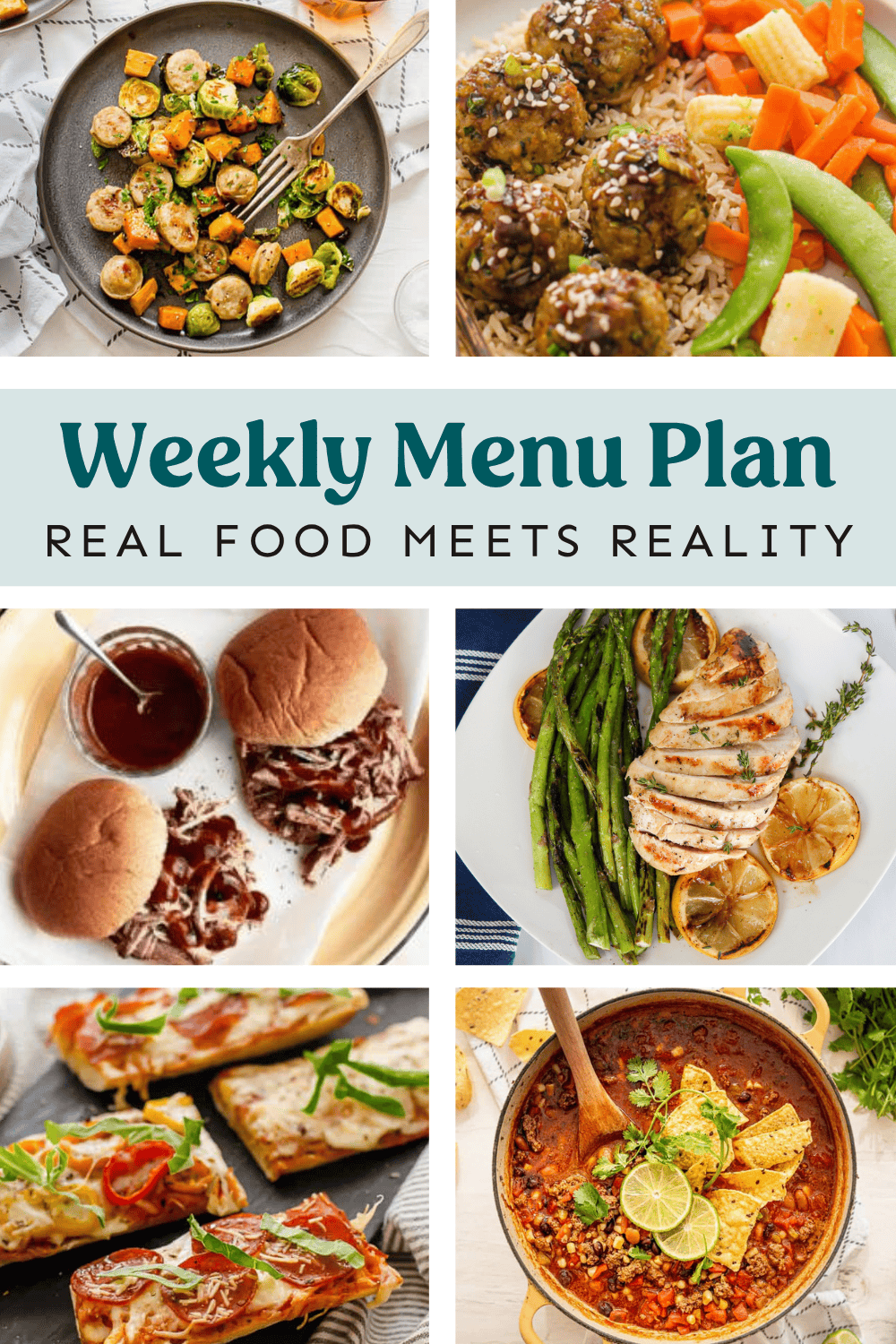 Collage of meals from weekly plan.