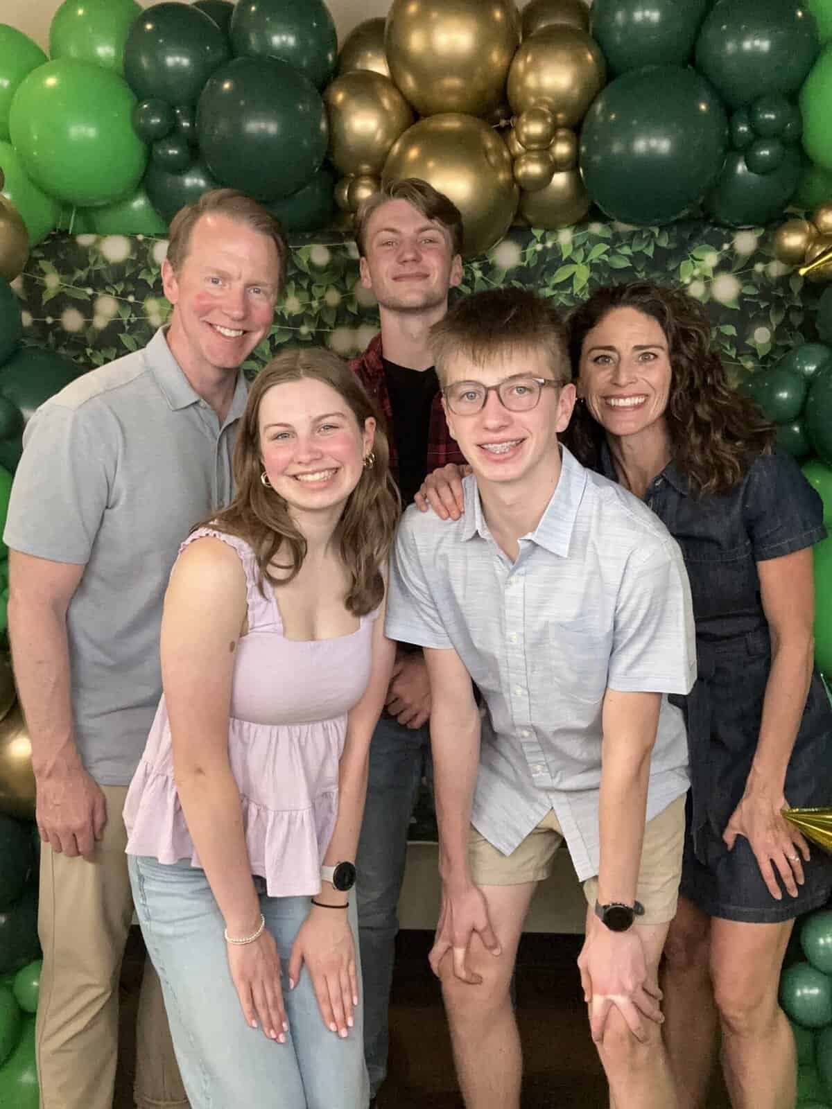Rachel's family at her son's graduation party.