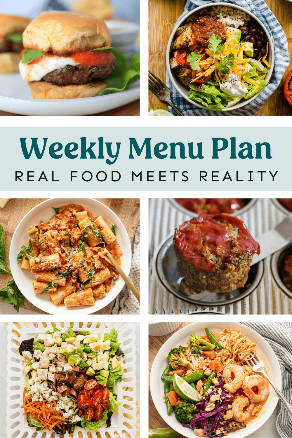 Collage of meals from the menu plan.