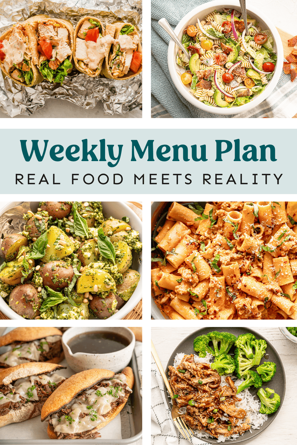 Collage or meals on weekly menu plan.