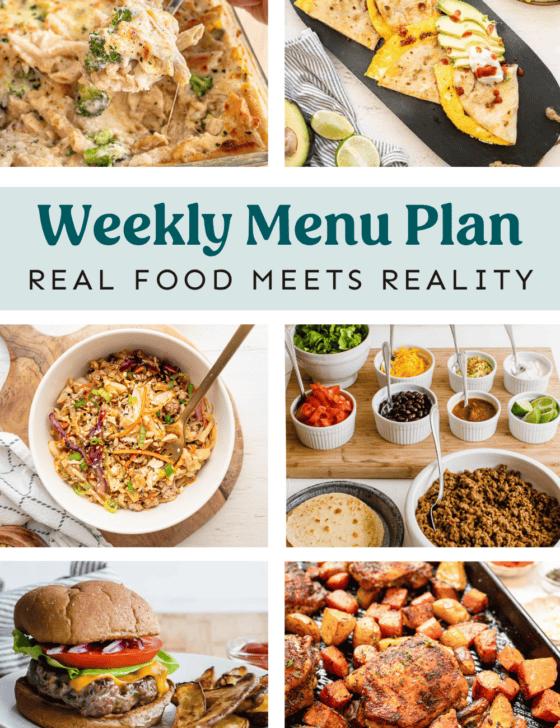 Collage or meals on weekly menu plan.