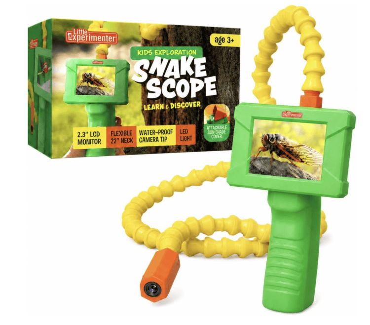 Green and yellow kids snake scope camera.