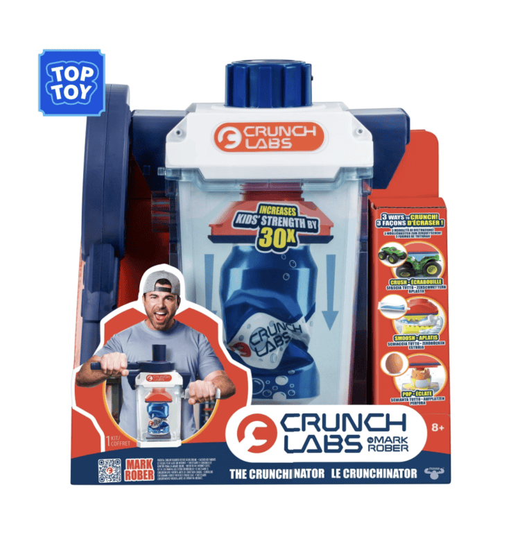CrunchLabs Crunchinator crushing toy in its box.